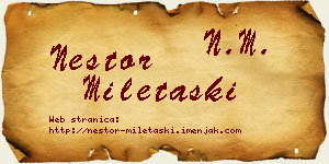 Nestor Miletaški vizit kartica
